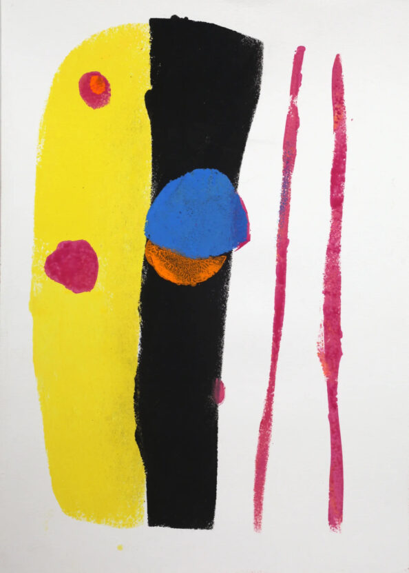 Ahmed Mohammed's abstract print in yellow, black and red