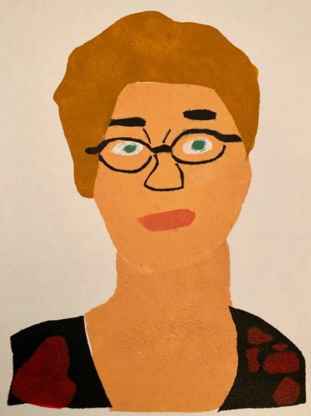 Stencil print of Deidre Barlow designed by Amy Ellison