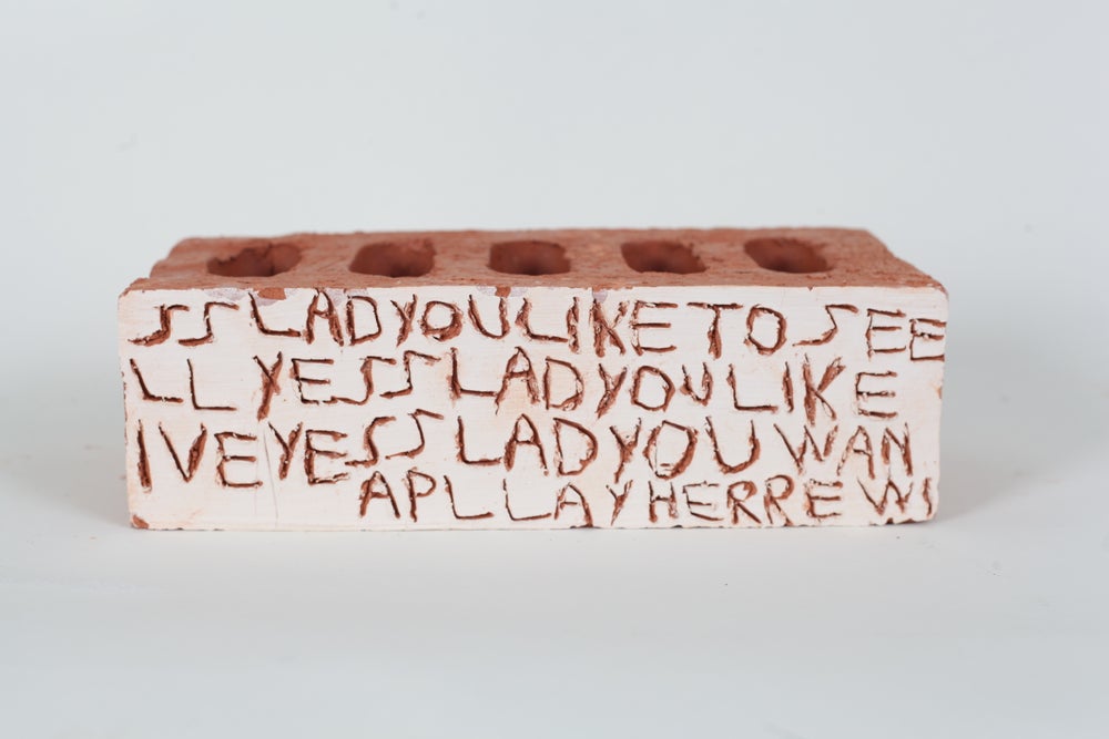 Barry Anthony Finan, brick from ‘WRRIGHHTINNGS ONN WALL’, 2019