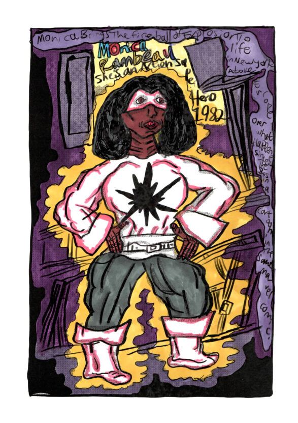 Leslie Thompson's cartoon drawing of Monica Rambeau in 1982