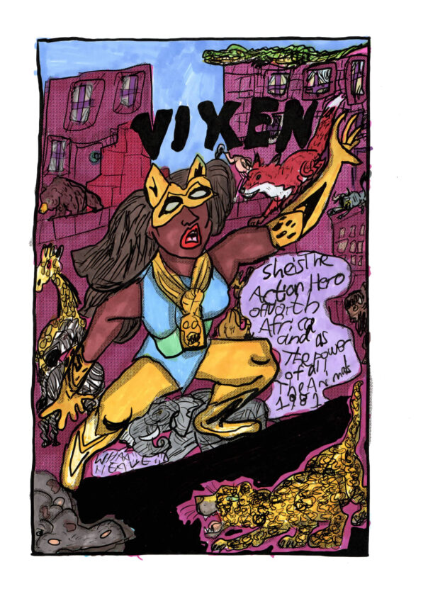 Leslie Thompson's ink cartoon of the Vixen