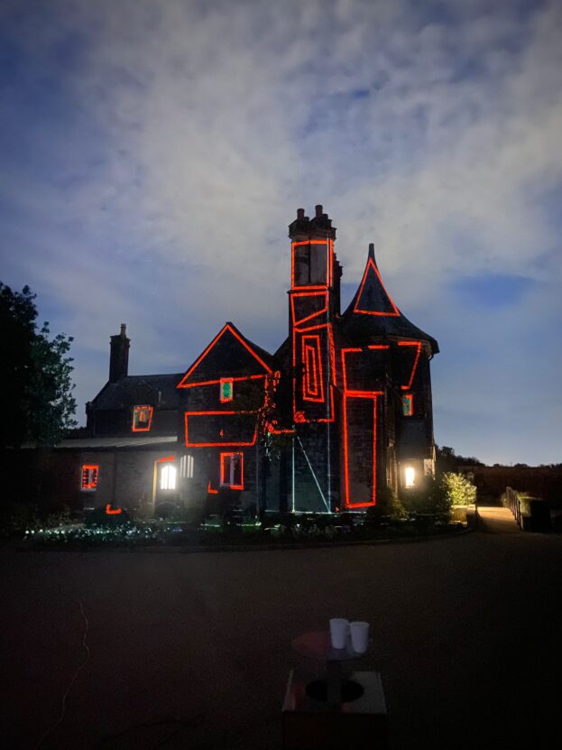 projection mapping on a large old house