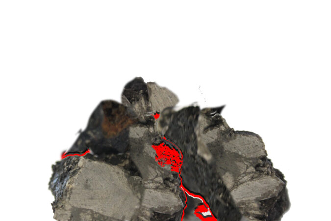 Digital image of a volcano against a white backdrop, by Malik Jama