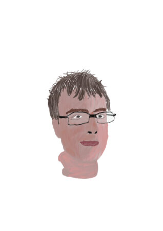 A digital self portrait drawn by Michael Nash