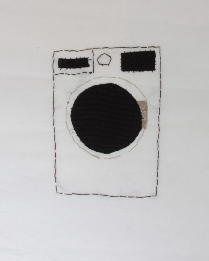 Embroidered image of a washing machine