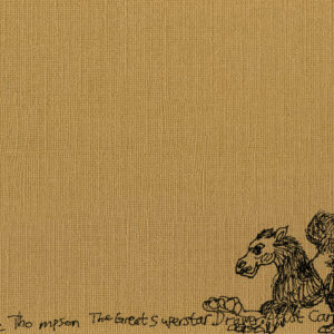 Leslie Thompson Camel illustration on brown paper A5 print