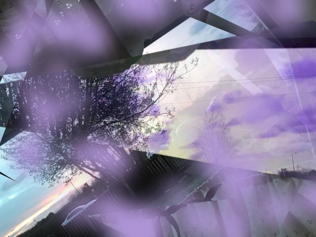 An abstract digital photograph of purple skys