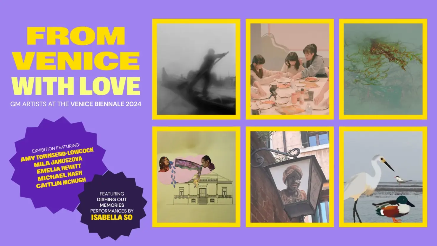 a graphic to promote the from venice with love exhibition