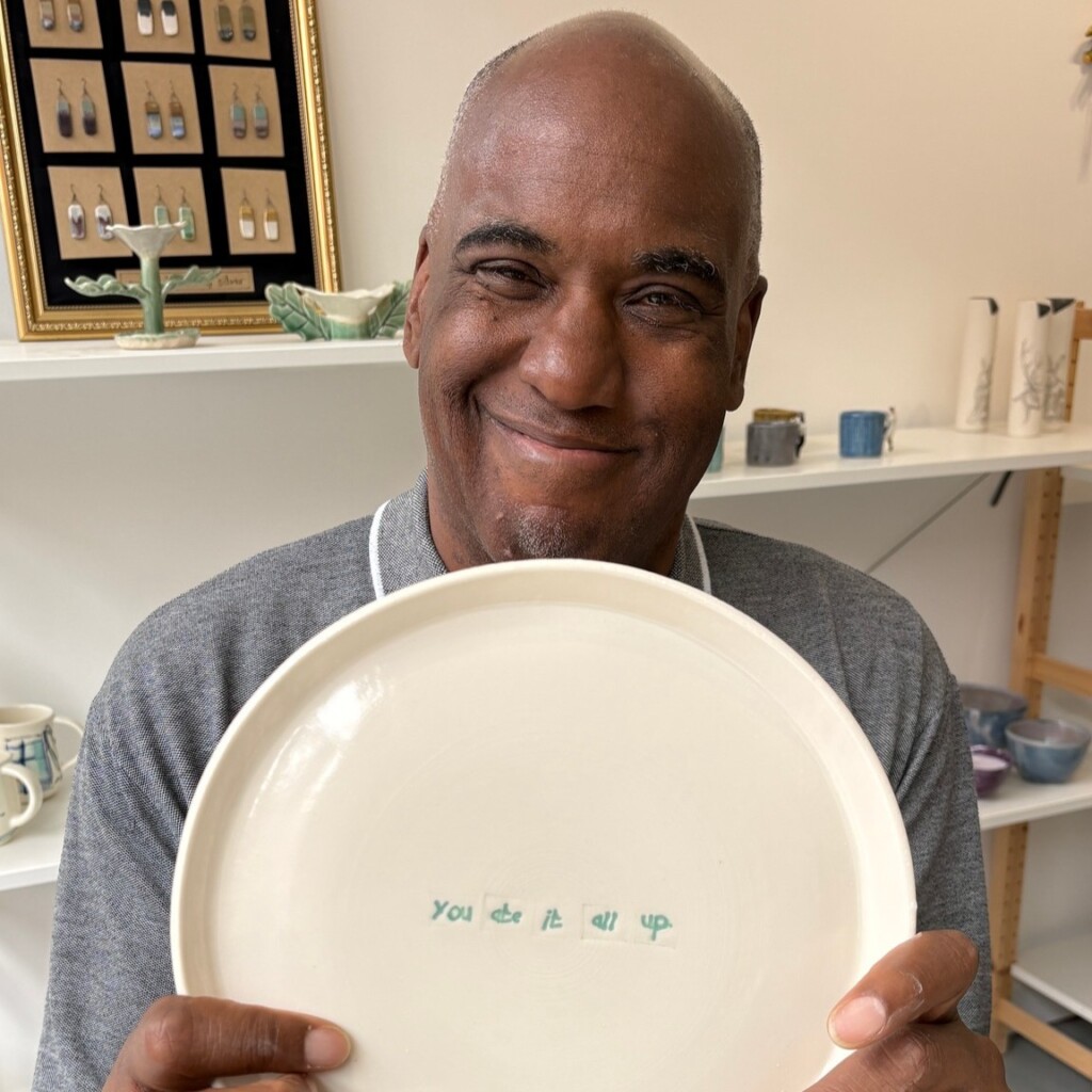 Horace Lindezey with his 'You Ate it all up' plate