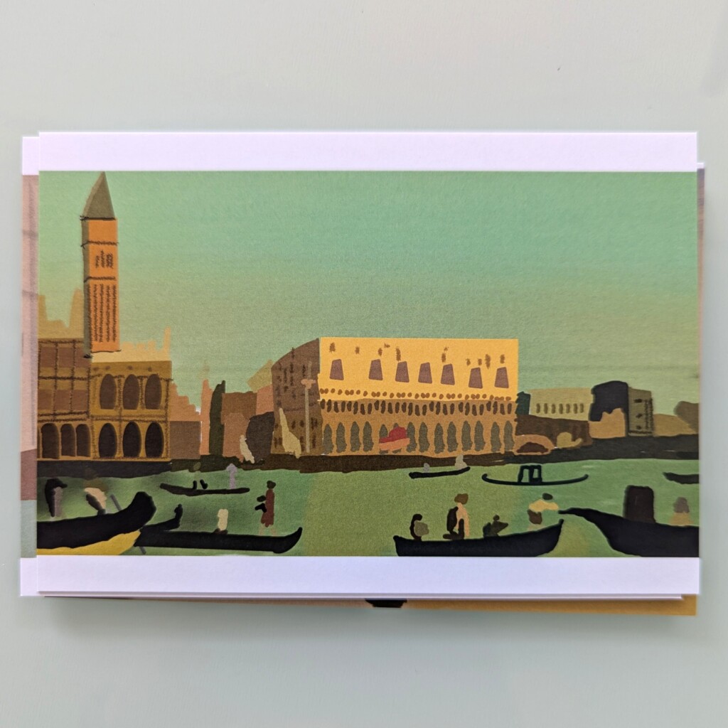 Postcard featuring Michael Nash's Venice artwork