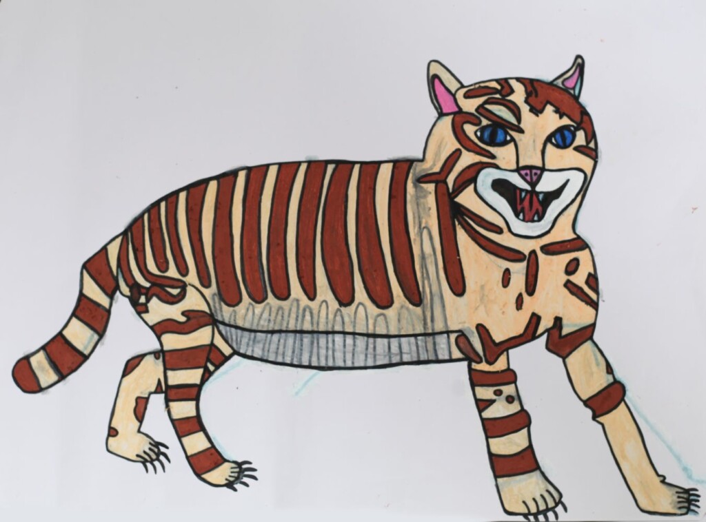 A3 Fine Art print of Andrew Johnstone's illustration of a tiger