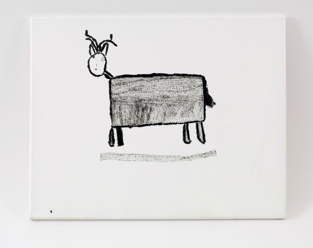 Deborah Makinde's illustration of a reindeer on canvas