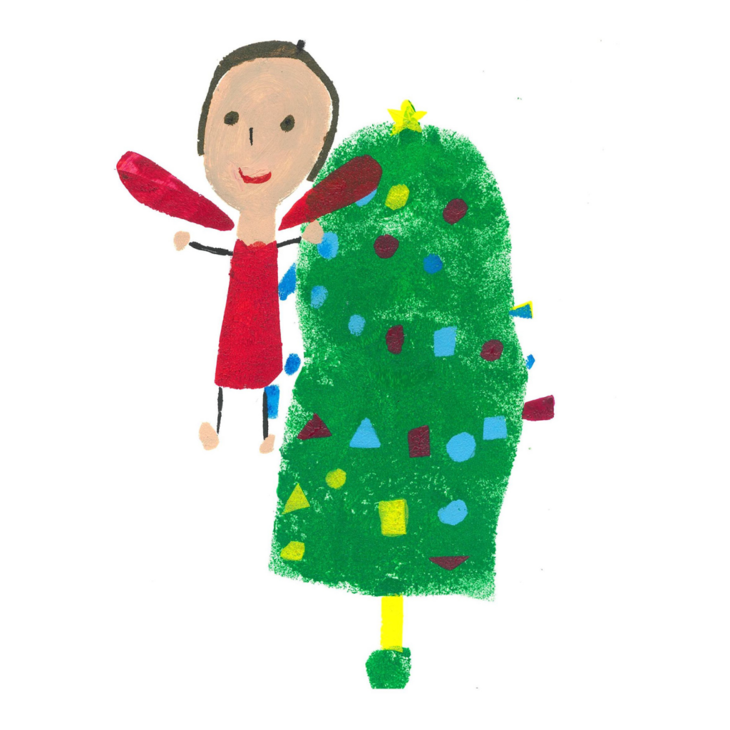 Greetings card featuring a screen print by Helena Bradley - The Christmas Fairy