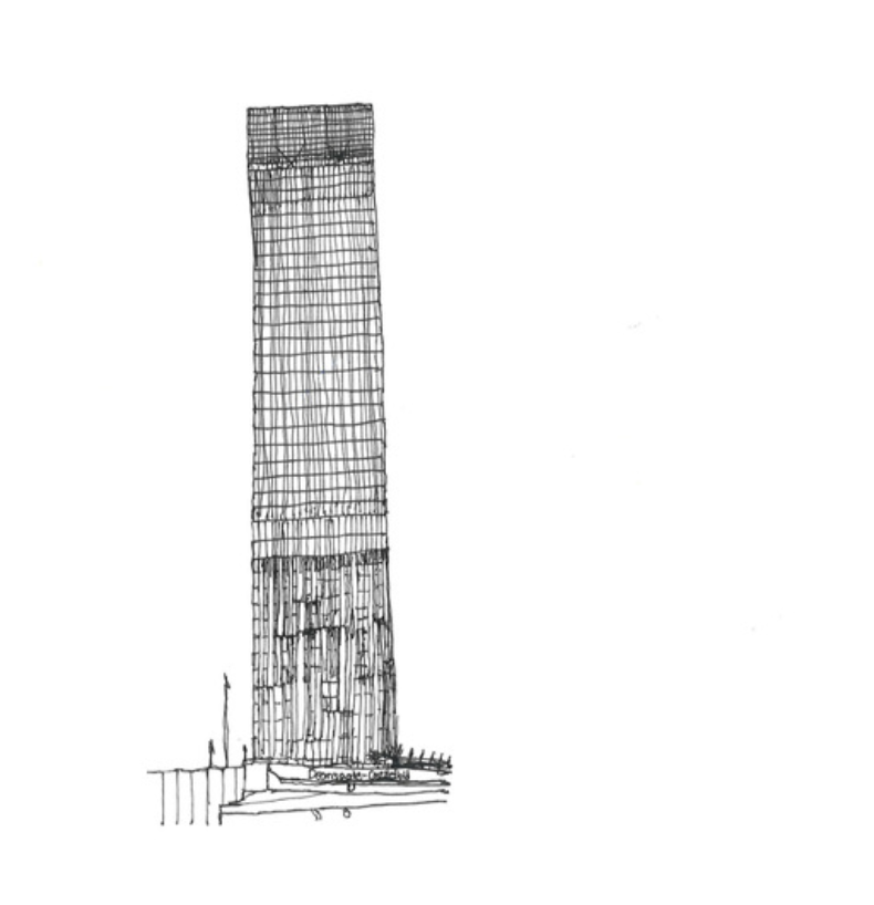 An architectural illustration by Venture Arts artist Armaghan Butt.