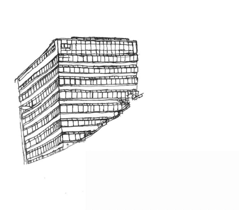 An architectural illustration by Venture Arts artist Armaghan Butt.