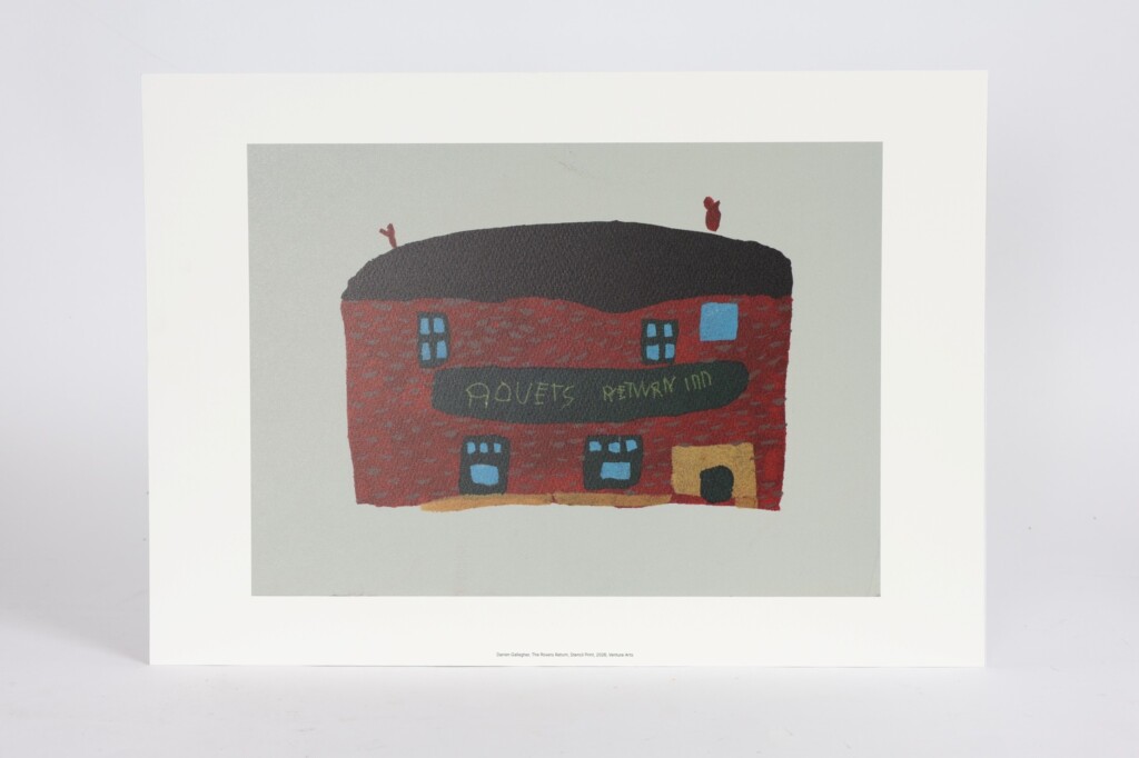 A3 print by Darren Gallagher - reproduction print of The Rovers Return featuring a dark red building