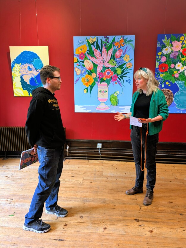 Venture Arts artist and artist and Venture Arts Toni Miller talking about the exhibition at The Old Parsonage.