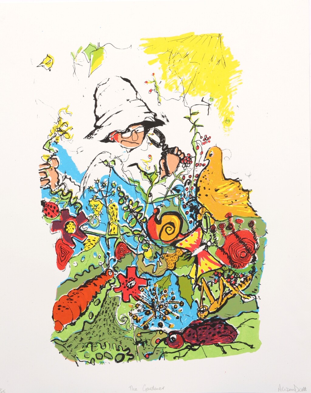 Limited Edition Screen print - original artwork 'The Gardener' by Alison Scott